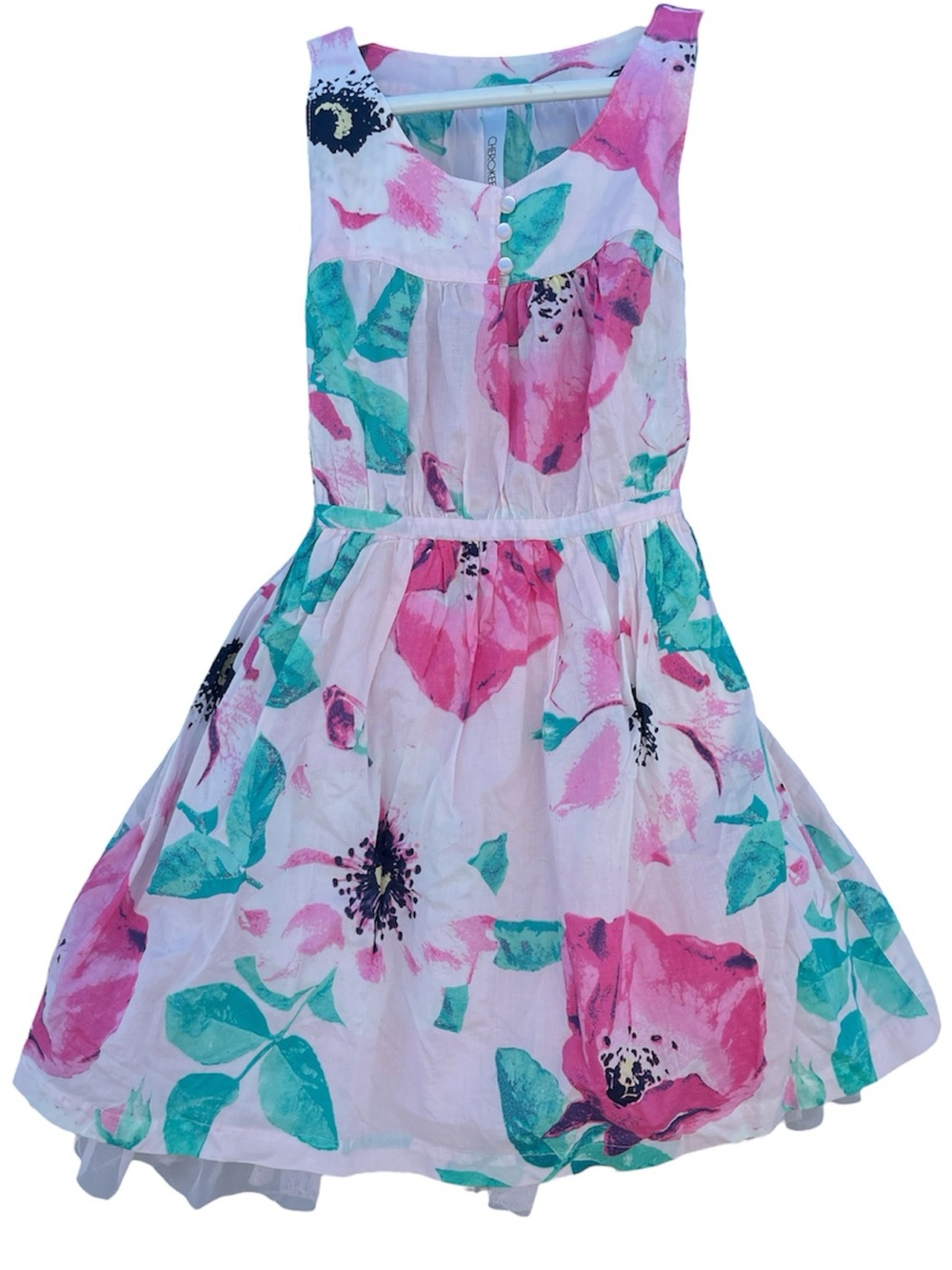 NWT. Girls Pink Floral Sleeveless Dress